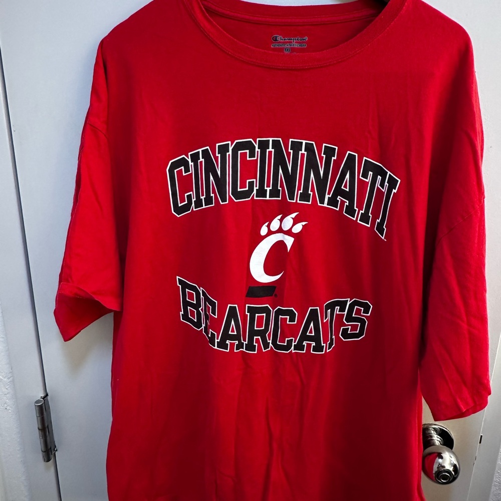 Vintage 90s Mens 3xl Faded Spell Out University of Cincinnati T-Shirt Red
